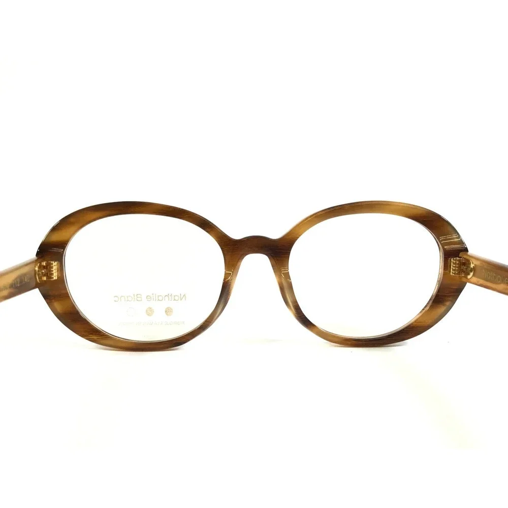 Nathalie Blanc Eyeglasses Frames HENRIETTE 112 Light Horn Full Rim 51-19-140